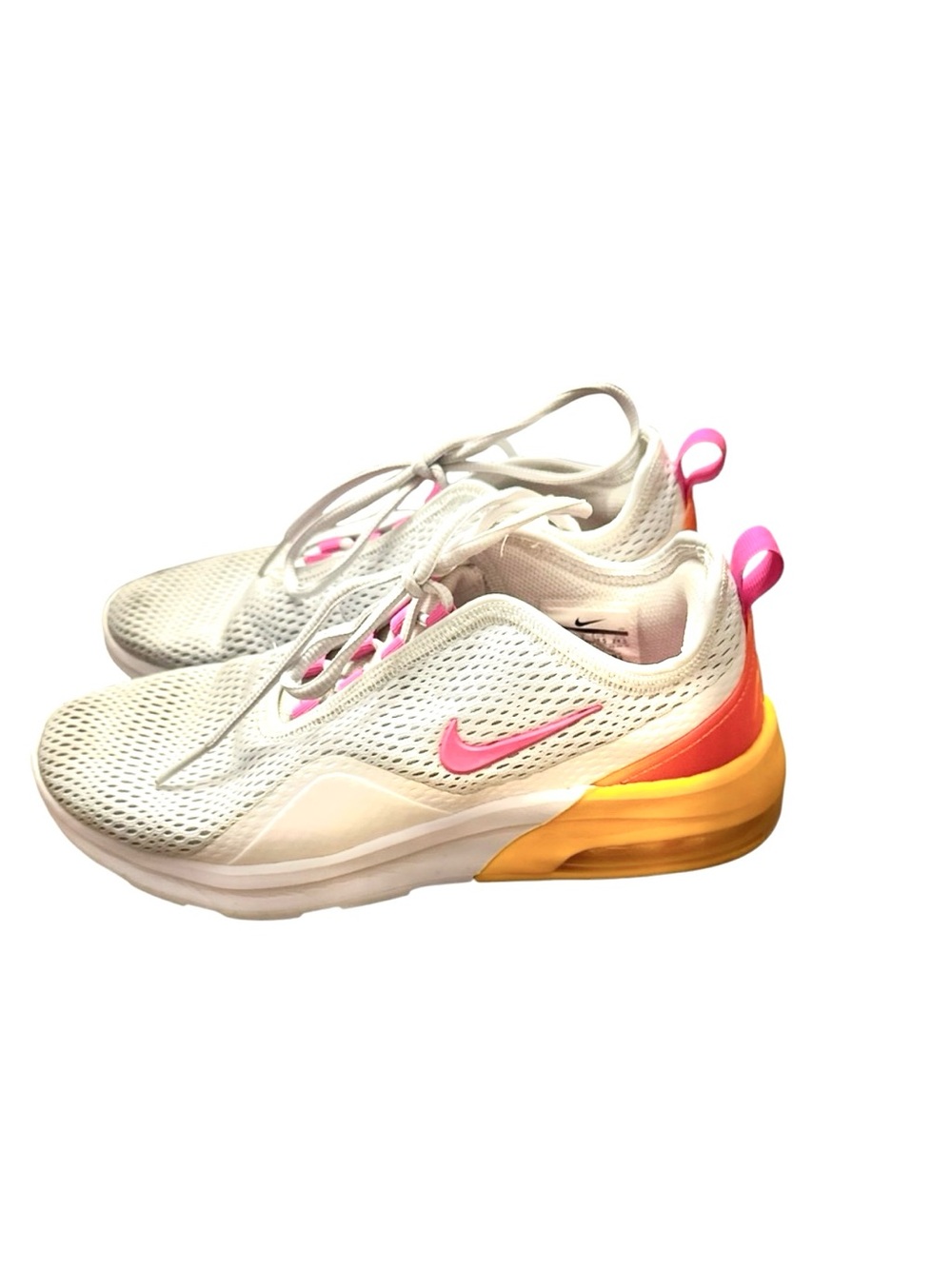 Nike Air Max Effort Women's Sneakers - White with Pink & Yellow Accents 7.5